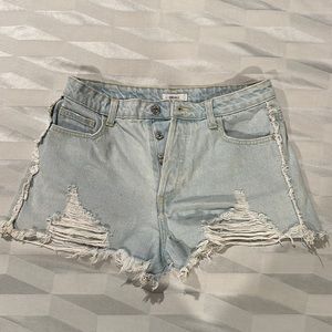 Forever 21 Button Up Jean Shorts || size 26 ||
